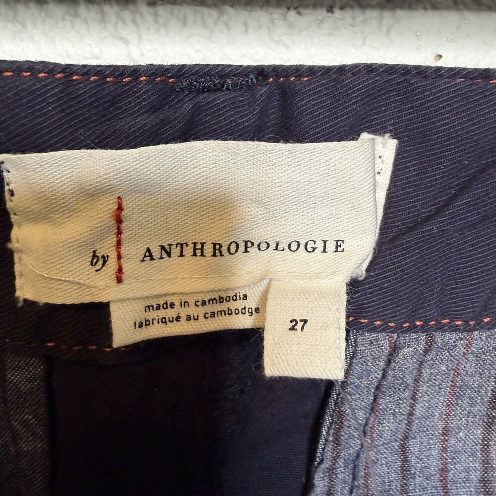 By Anthropologie Navy Chino Pant 27 NWT Americana Coastal Capsule Preppy - Picture 5 of 8